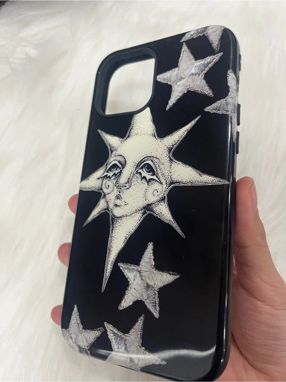 Black Whimsigoth Star & Sun Graphic Phone Case
